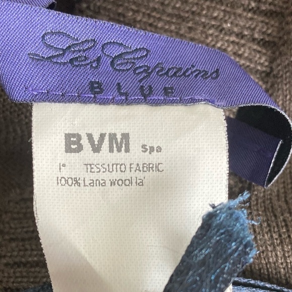 Les Copains Blue Brown 100% Wool Cardigan FLAWED - Picture 11 of 16